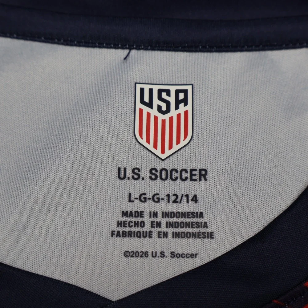 US Soccer Shirt Youth Large 12/14 Blue USA Team Football Jersey Athletic $20 NEW